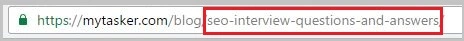 Use hyphens to separate words in URL for SEO interview